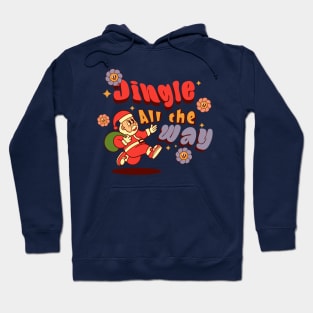 retro santa cartoon with  typography Hoodie